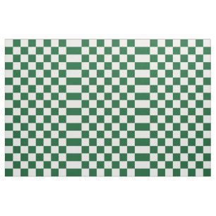 Tissu géométrique vert et blanc Checkered