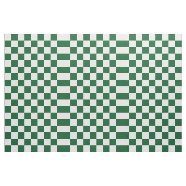 Tissu géométrique vert et blanc Checkered (Yard)