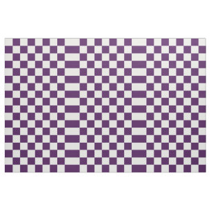Tissu géométrique violet et blanc Checkered