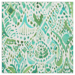 Tissu GETTIN' TURT Green Aqua Sea Turtle Tribal