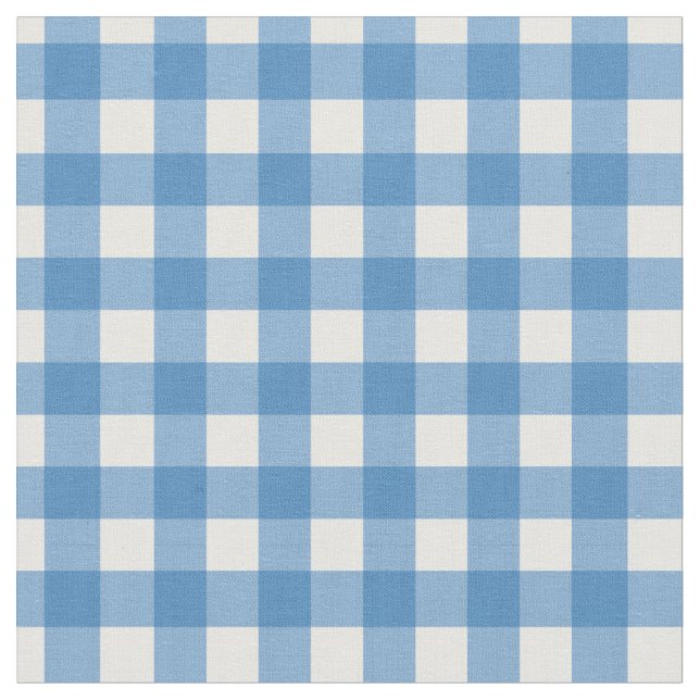 Tissu Gingham Bleu Charmant (Fermer)