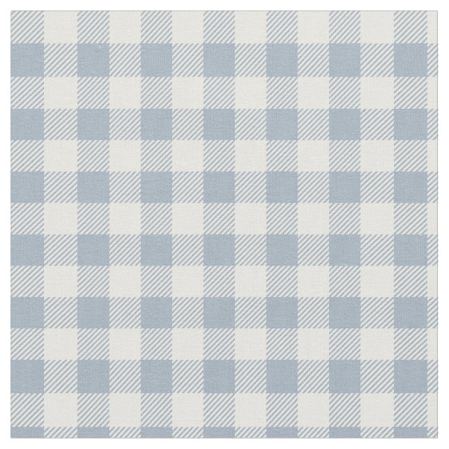 Tissu Gingham Pattern Coastal Checkered White Muted Blue (Fermer)