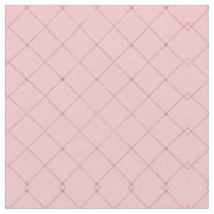Tissu Girl Chic Rose simple or rose diamant géométrique