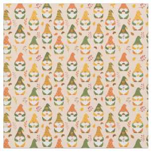 Tissu Gnomes d'automne dans le Motif forestier