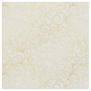 Tissu Gold floral leaves