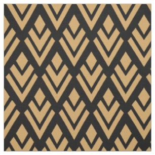 Tissu Gold sur le Motif géométrique Art déco noir
