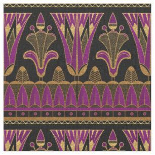 Tissu Gold violet et art déco noir