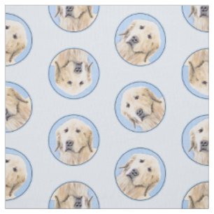 Tissu Golden Retriever Painting mignon Original Chien Ar