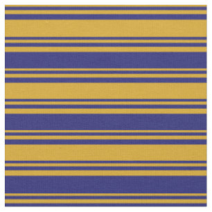 Tissu Goldenrod et Midnight Blue Striped/Linked Motif