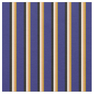 Tissu Goldenrod foncé, Brown, Bisque, Noir & Bleu
