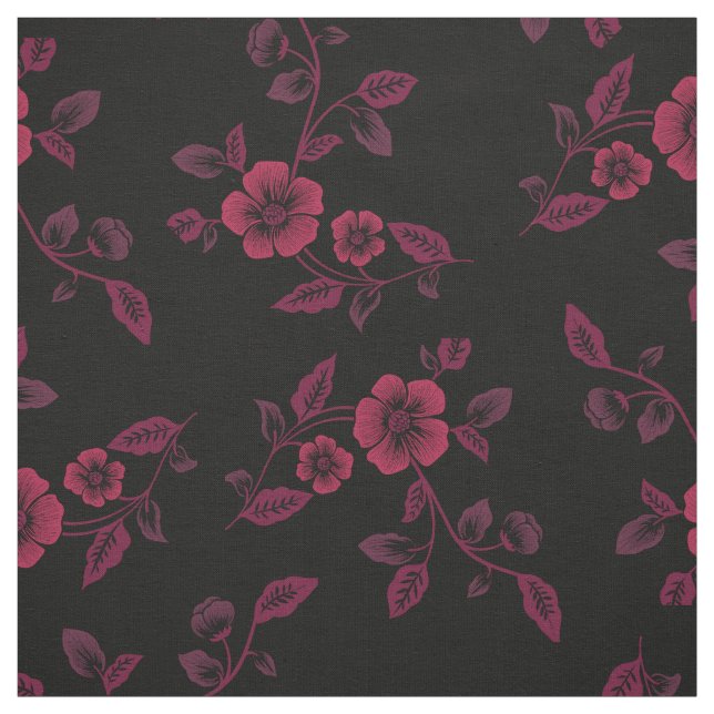 Tissu Gothique à la fleur de bois noir marron (Échantillon)