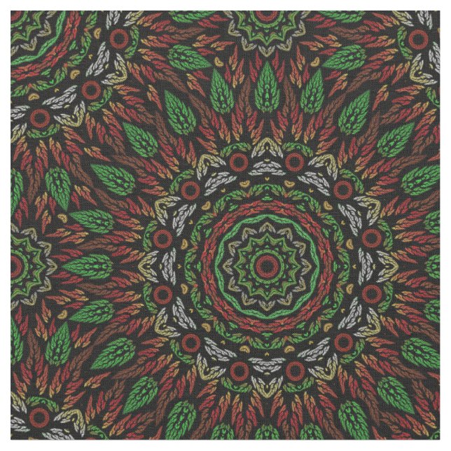 Tissu Gothique Feuilles  Mandala Motif (Fermer)