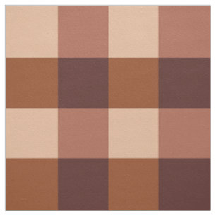 Tissu Grand Buffalo Check, marron cacao et rose boule