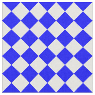 Tissu Grand Checkered de Diag - blanc et bleu
