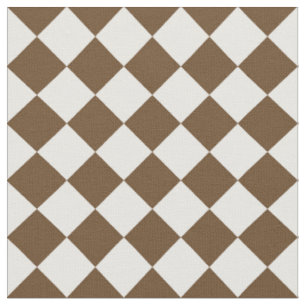 Tissu Grand Checkered de Diag - brun blanc et foncé