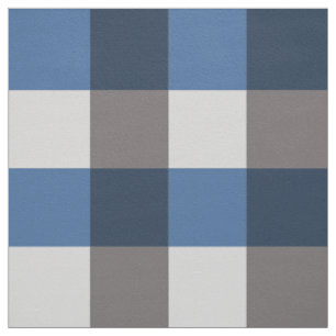 Tissu Grand contrôle de Buffalo, gris/gris et bleu