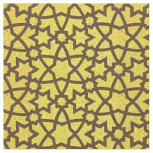 Tissu Grand or et noir d'arabesque
