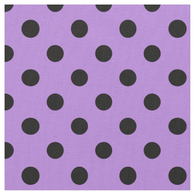 Tissu Grand pois - noir sur la lavande (Fermer)