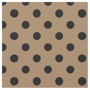 Tissu Grand pois - noir sur le brun pâle