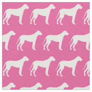 Tissu Grande Danse Chien Silhouette Animal rose