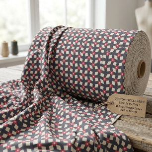 Tissu Grande grille florale abstraite de la Marine - toi