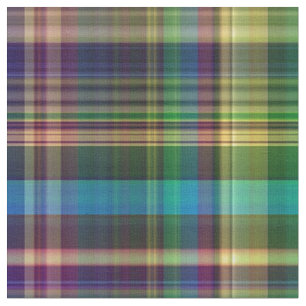 Tissu Grandes bandes chromatiques de Madras Plaid Motif