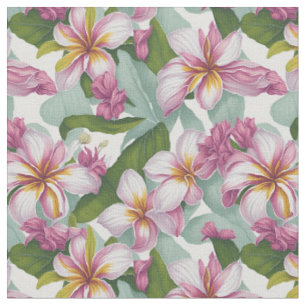 Tissu Grandes fleurs florales Plumeria