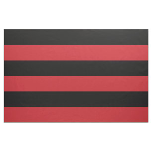 Tissu Grandes rayures noires et rouges Grande échelle