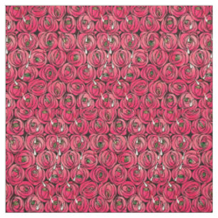 Tissu Graphique rose Art Nouveau Rennie Macintosh