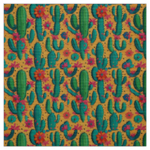 Tissu Gras Arizona Saguaro Flower Cactus