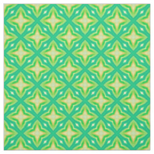 Tissu Gras néon vert étoile motif mosaïque