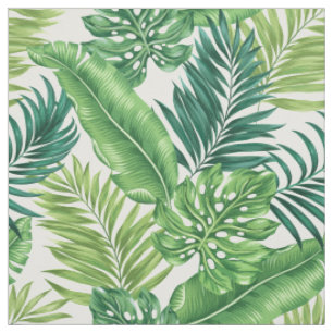 Tissu Green Tropical Palm Banana Monstera Feuille