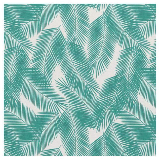 Tissu Green Tropical Palm Feuille Motif (Fermer)
