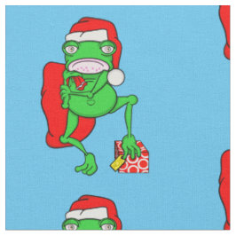 Tissu Grenouille Drôle Portant Un Casquette Du Père Noël