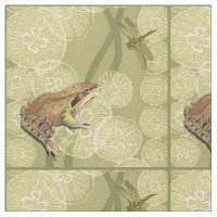 Grenouille et libellule sur des nénuphars