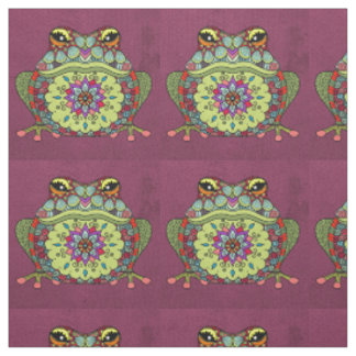 Tissu Grenouille ornée de bijoux sur le pourpre