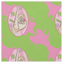Tissu Grenouille rose et verte