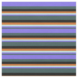 Tissu Gris, Bleu, Turquoise, Chocolat & Noir