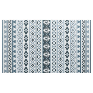 Tissu Gris-Bleus et blanc de motif stylisés par Aztèqu
