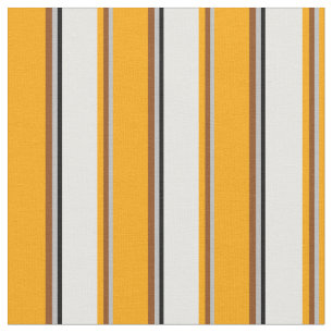 Tissu Gris, Brown, Orange, Blanc & Noir