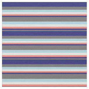 Tissu Gris clair, Bleu de minuit, Saumon, Cyan clair & B