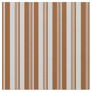Tissu Gris clair et lignes Brown