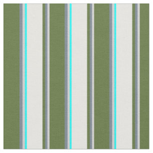 Tissu Gris clair, Gris argenté, Vert olive, Blanc & Aqu