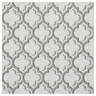 Tissu Gris clair, Gris foncé Quatrefoil marocain #5DS