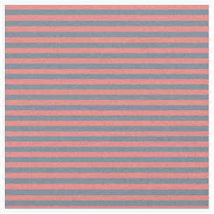 Tissu Gris d'ardoise et Motif rayé de couleur corail cla