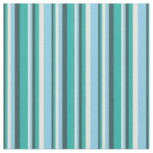Tissu Gris d'ardoise foncée, Vert de mer clair, Beige et