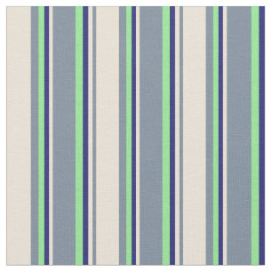 Tissu Gris d'ardoise légère, Bisque, Bleu et Vert de min