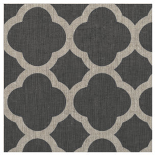Tissu Gris de charbon de bois moderne Quatrefosse Grande