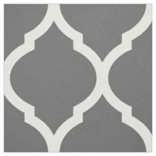 Tissu Gris de charbon de bois Quatrefoil marocain Grande
