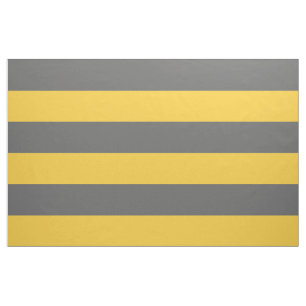 Tissu Gris de charbon et rayures larges jaunes Grande éc